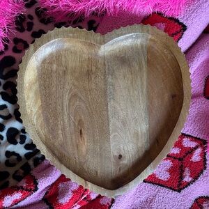 Valentines Day Heart-Shaped Wooden Tray